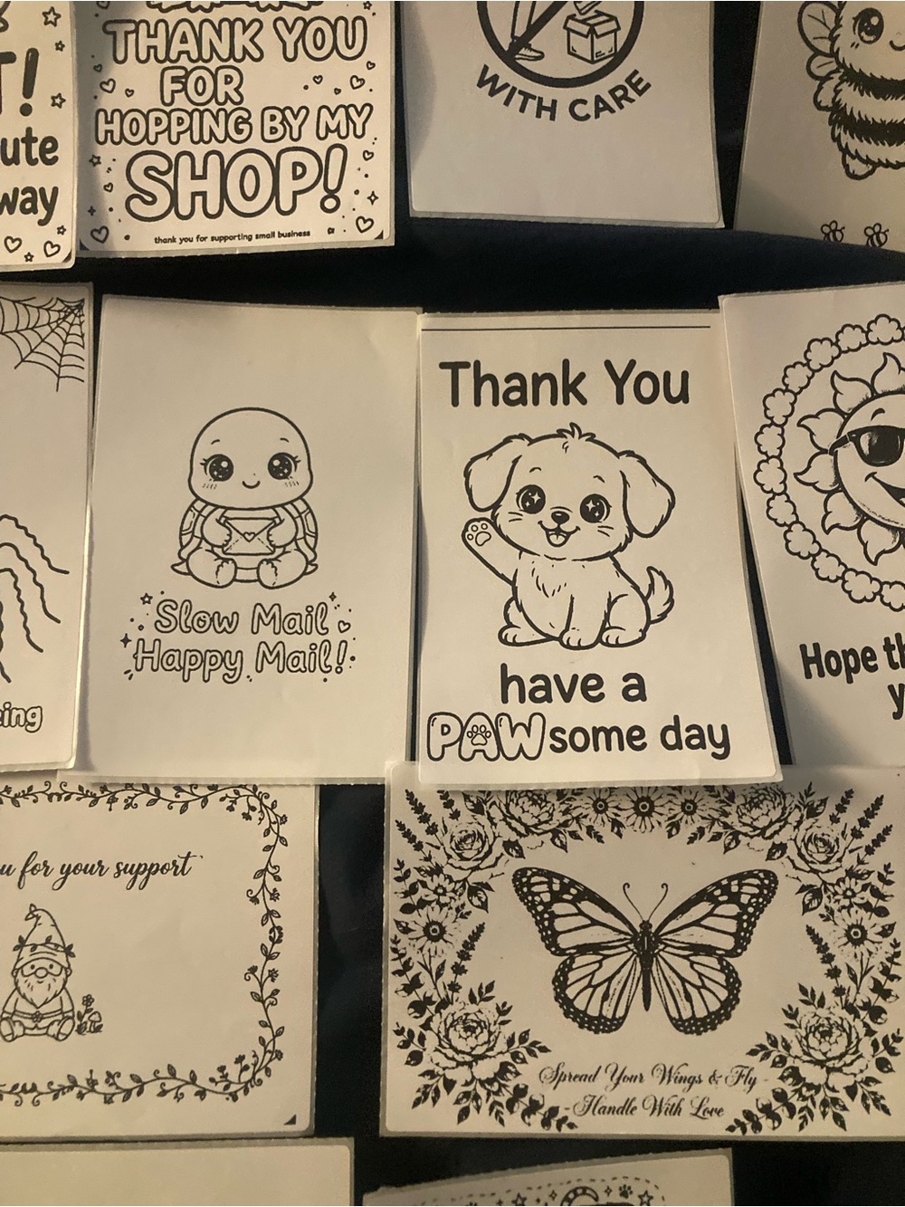 Customized Thank You Note - Black & White (50) 4x6 stickers - Picture 8 of 17